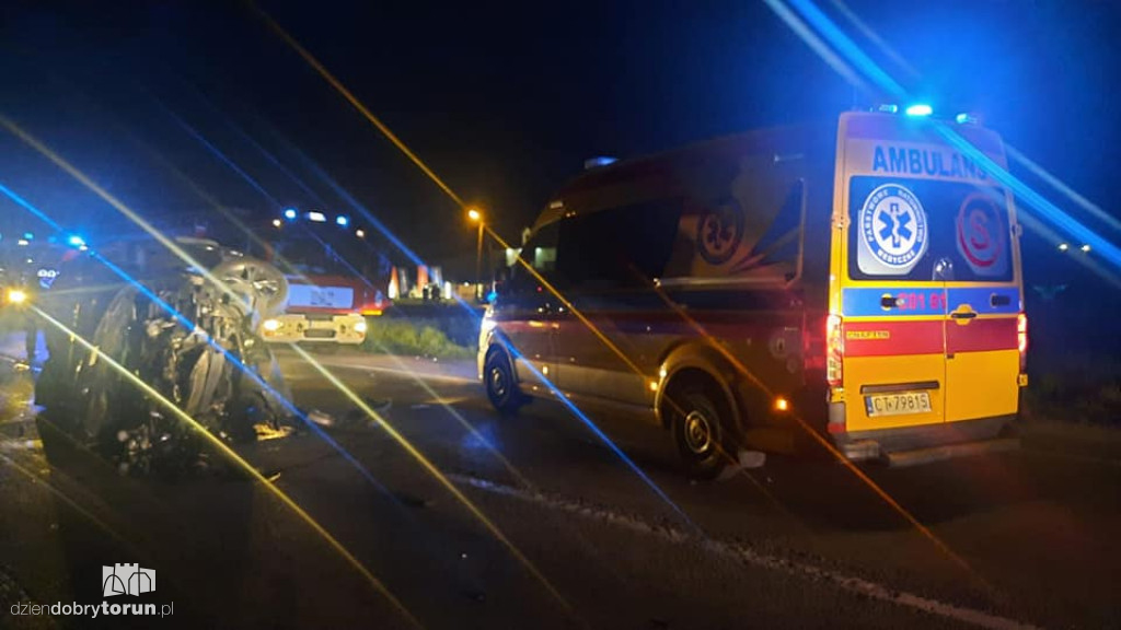 Wypadek na DK 91 w Łysomicach
