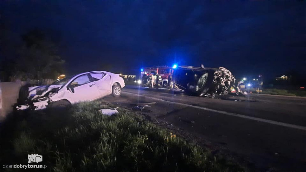 Wypadek na DK 91 w Łysomicach