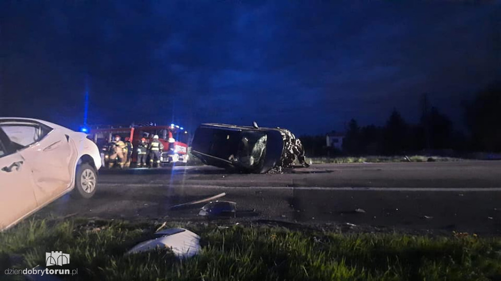 Wypadek na DK 91 w Łysomicach