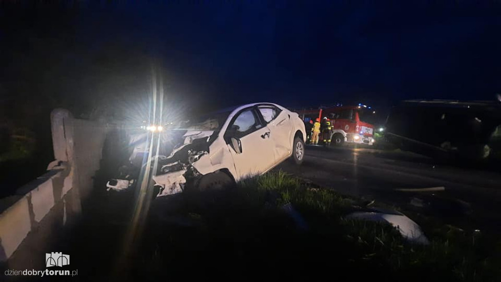 Wypadek na DK 91 w Łysomicach