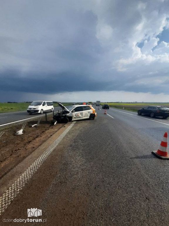 Wypadek na A1 w kierunku Łodzi