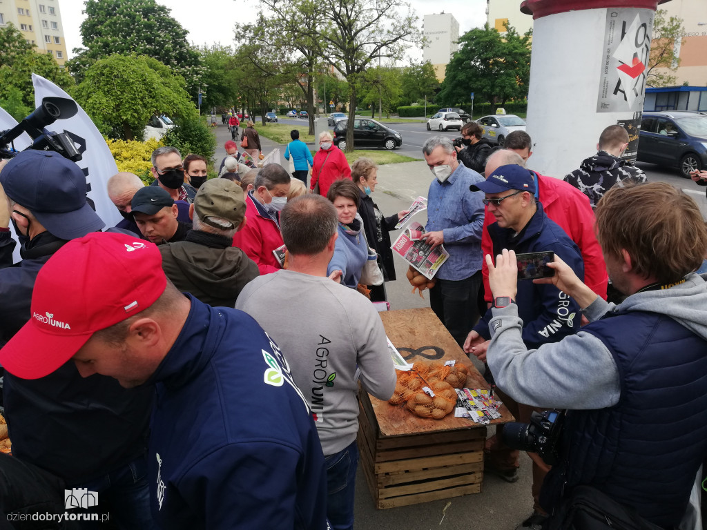 Protest rolników z Agrounii w Toruniu