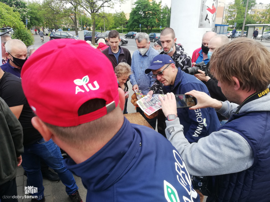 Protest rolników z Agrounii w Toruniu