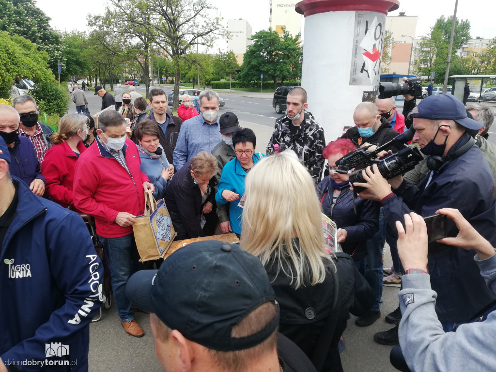 Protest rolników z Agrounii w Toruniu