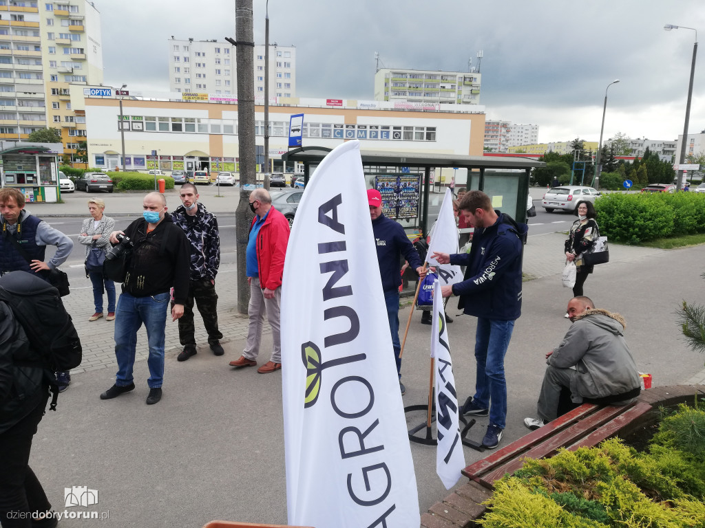 Protest rolników z Agrounii w Toruniu
