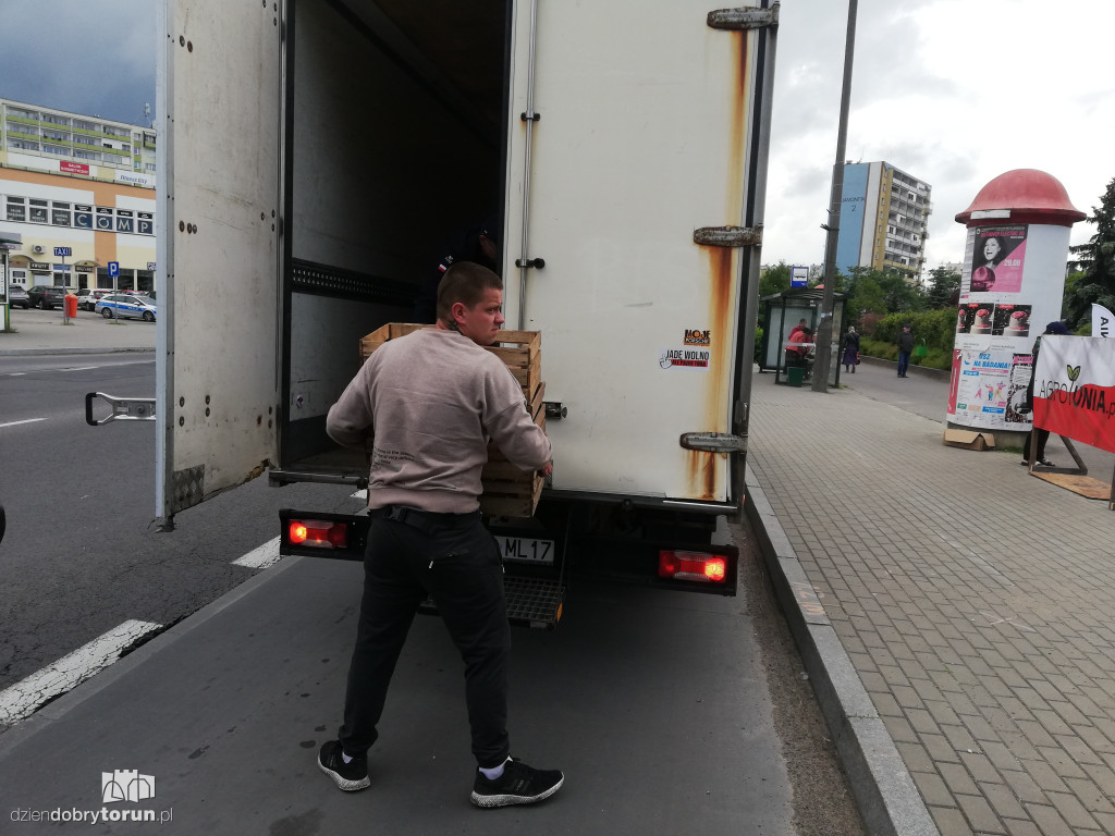 Protest rolników z Agrounii w Toruniu