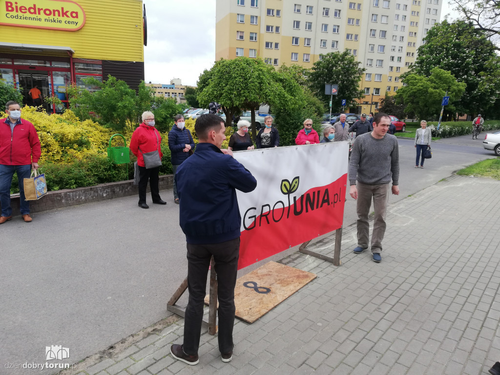 Protest rolników z Agrounii w Toruniu