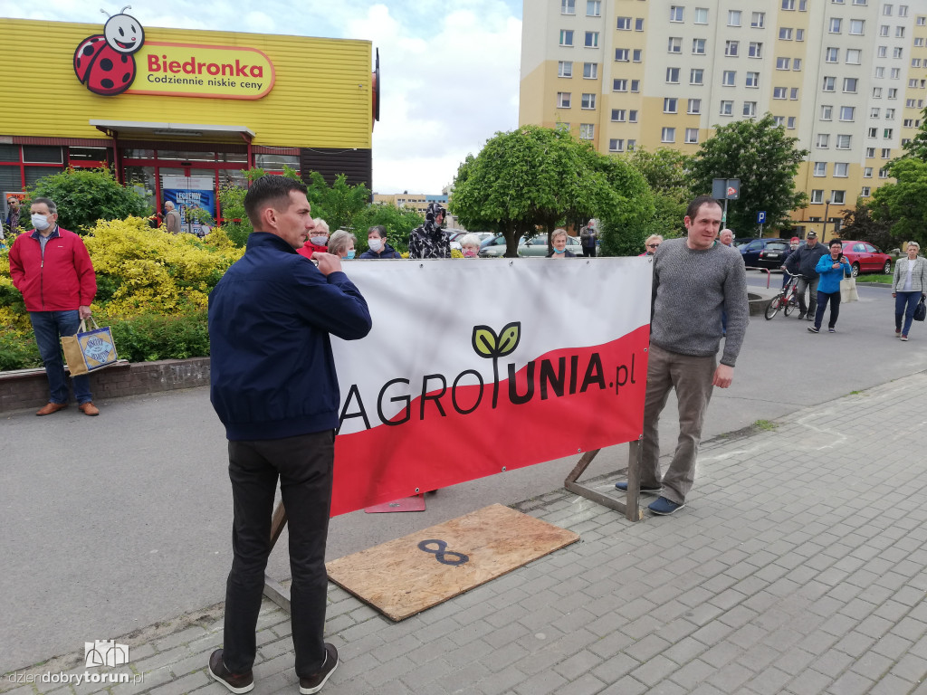 Protest rolników z Agrounii w Toruniu