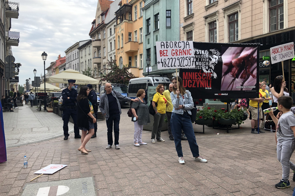 Akcja stop aborcji na toruńskiej starówce