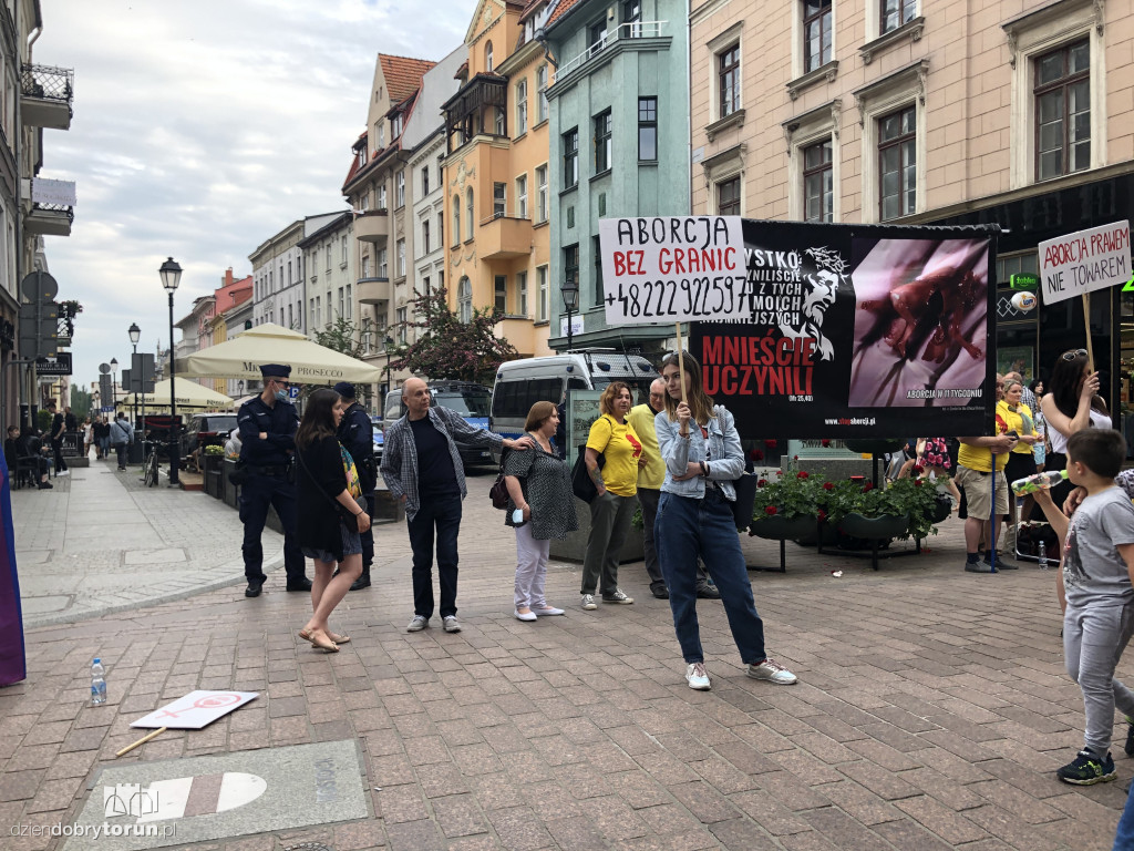 Akcja stop aborcji na toruńskiej starówce