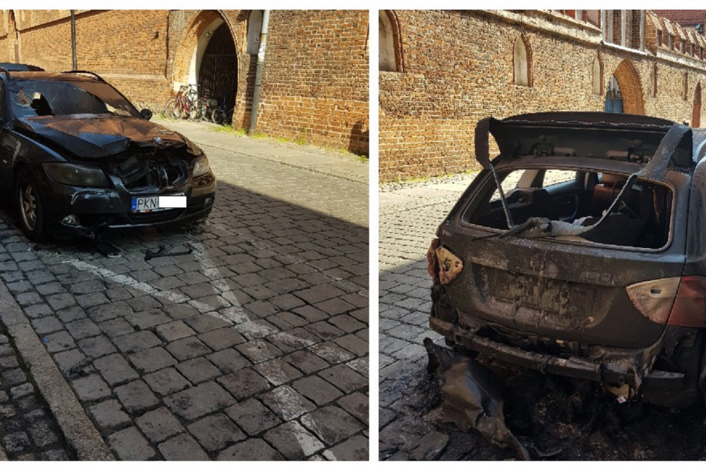 Toruń: spalone auto na strarówce