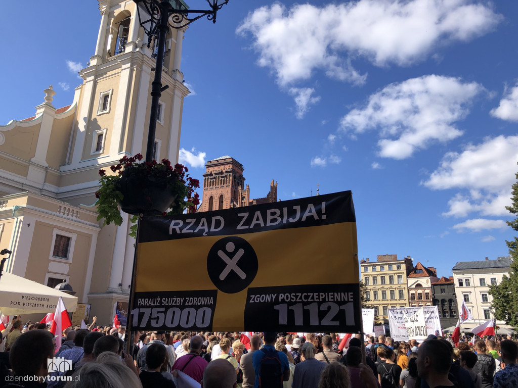 Marsz antyszczepionkowców i Konfederacji w Toruniu