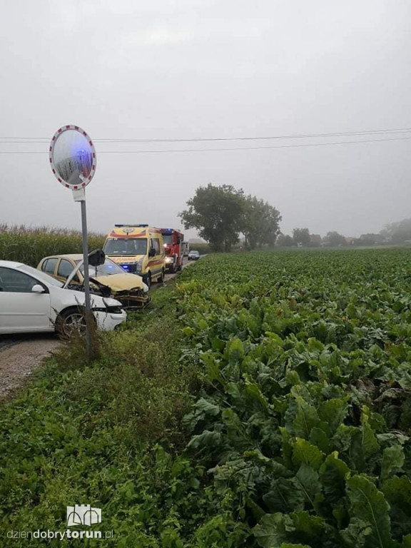 Zderzenie dwóch aut w Pigży pod Toruniem