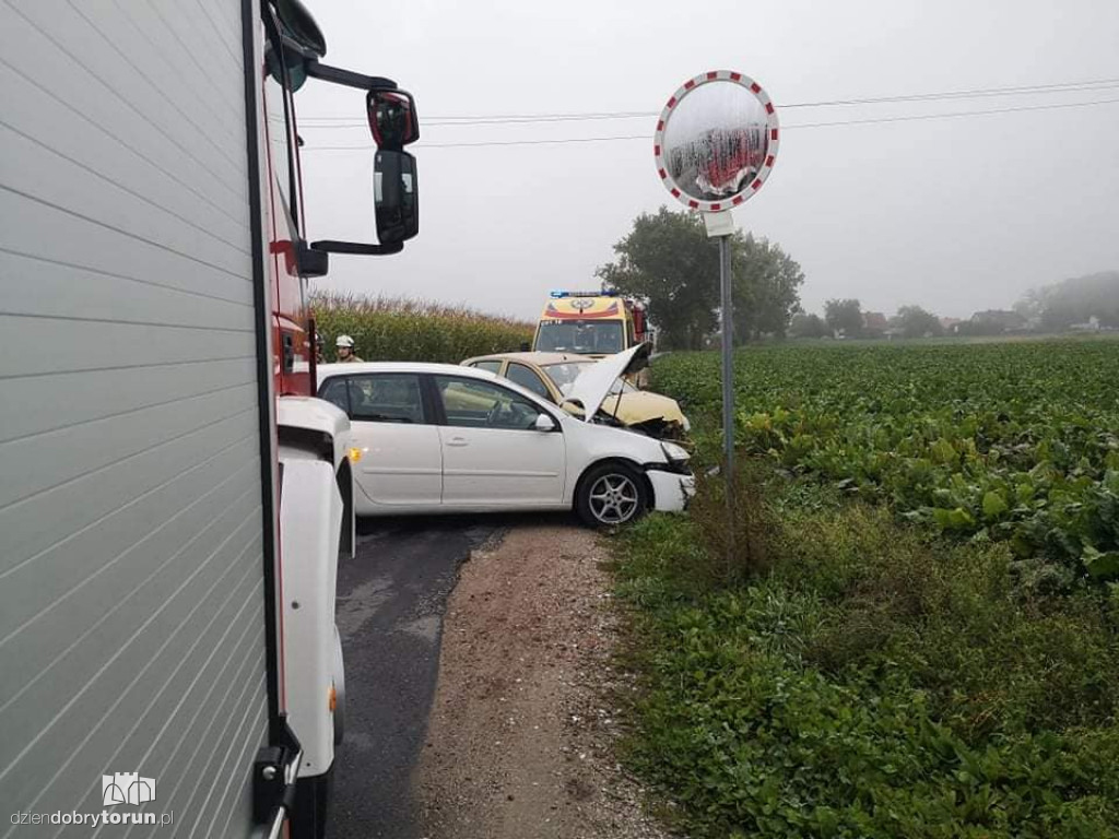 Zderzenie dwóch aut w Pigży pod Toruniem