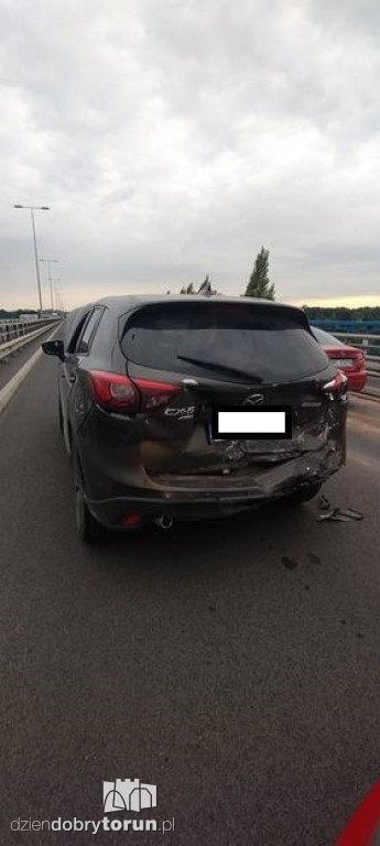 Kolizja na moście i ogromne korki w Toruniu!