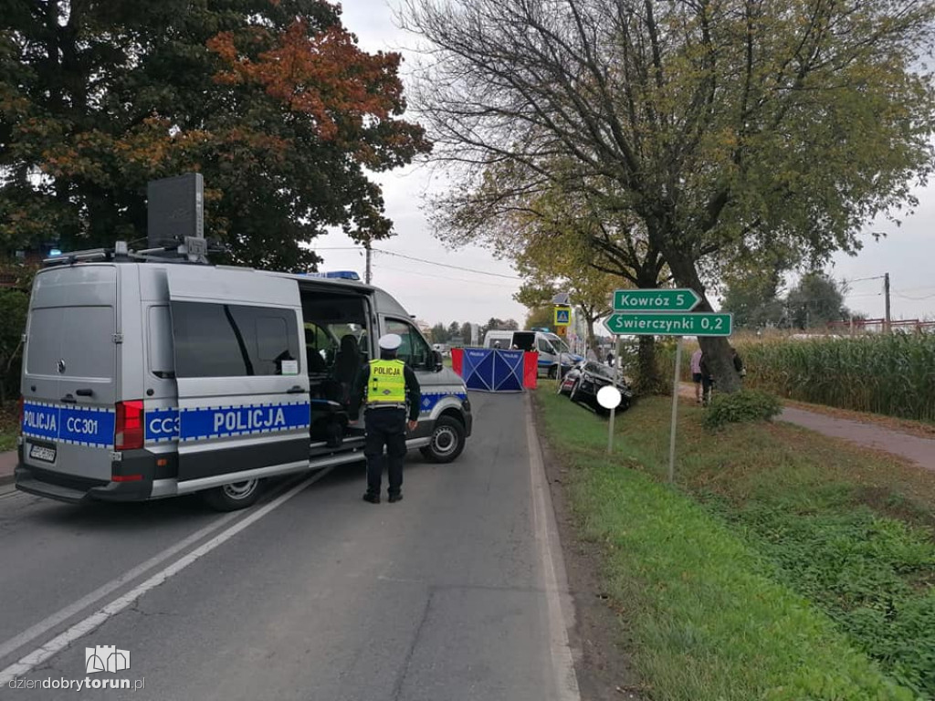 Tragiczny wypadek w Świerczynkach k. Torunia