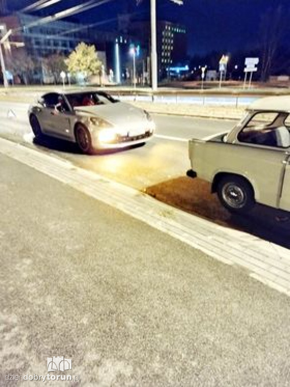 Kolizja na wiadukcie przy ulicy Kościuszki