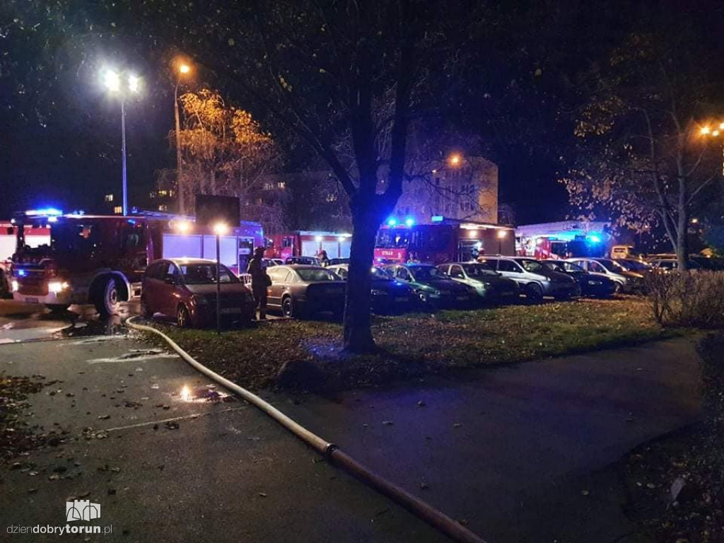 Toruń: pożar na Rubinkowie