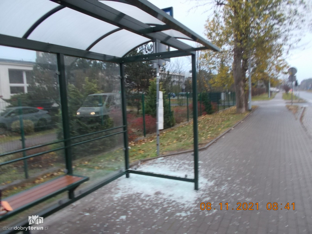 Toruń: wandale na przystanku
