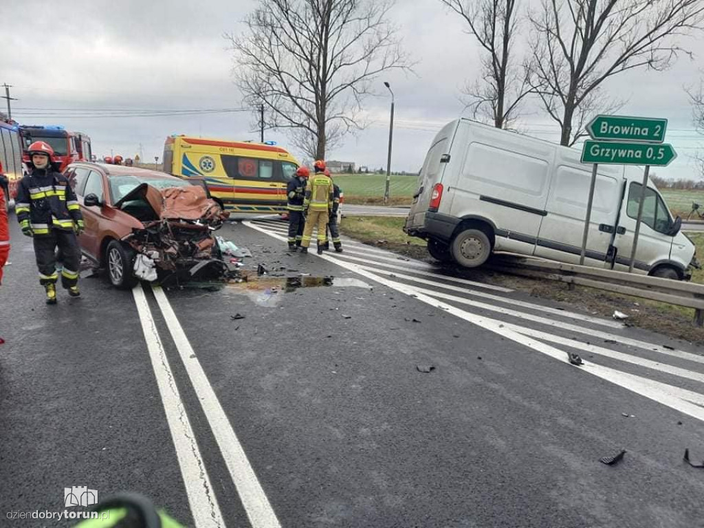 Wypadek w Grzywnie pod Toruniem