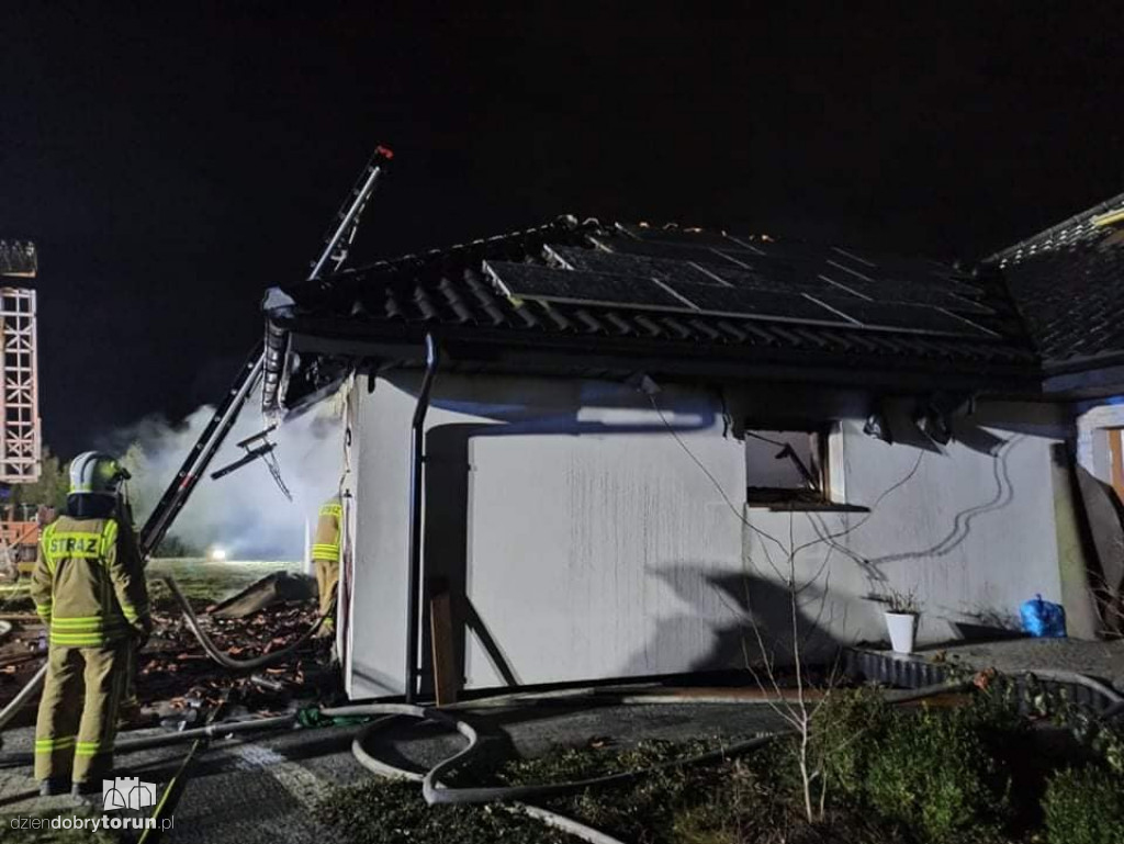 Pożar domu we wsi pod Toruniem
