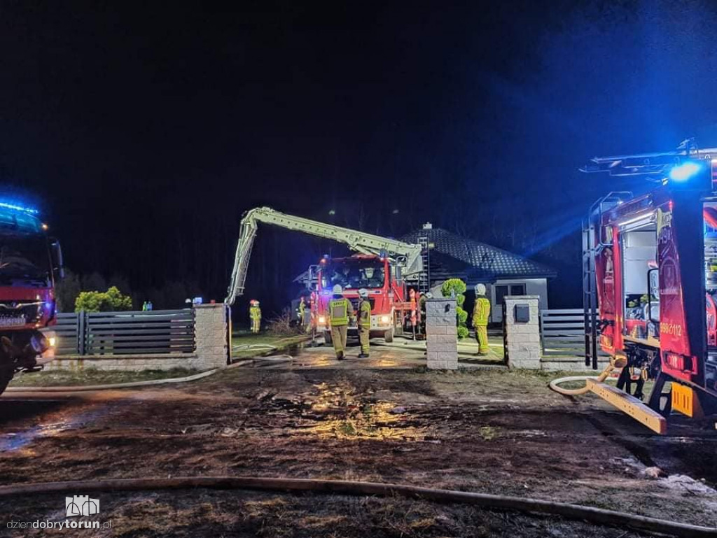 Pożar domu we wsi pod Toruniem