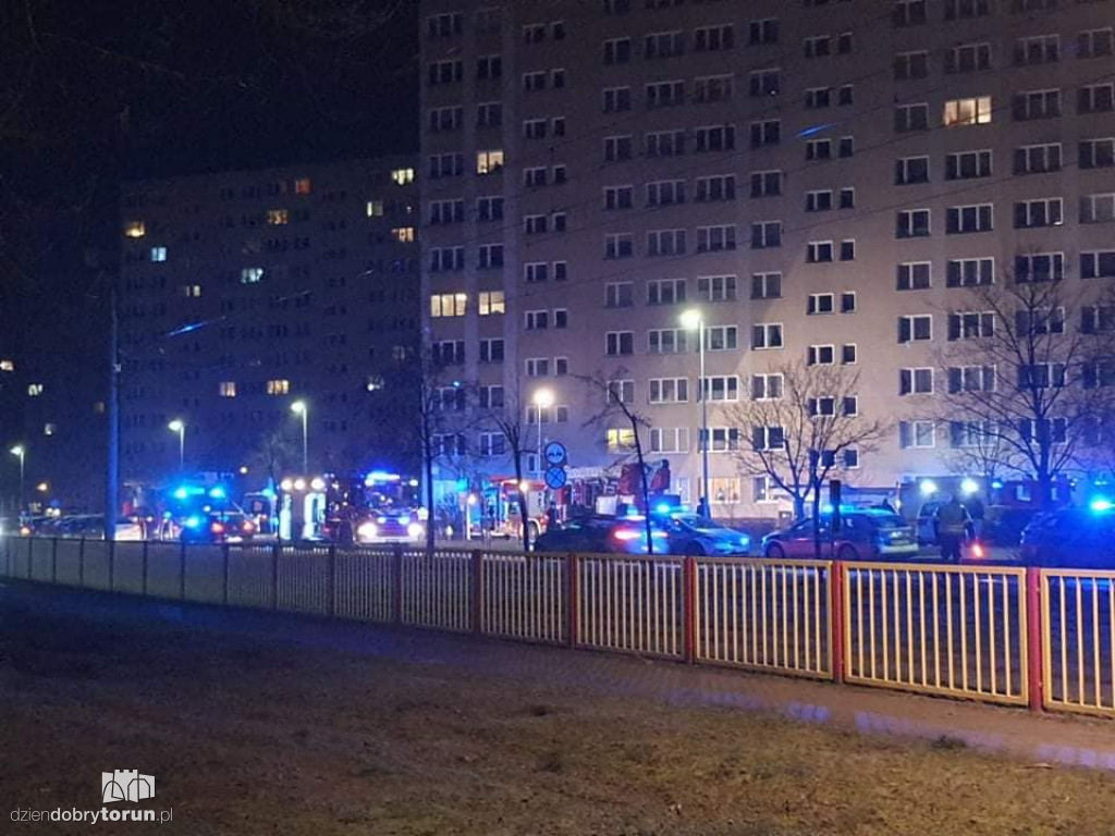 Pożar mieszkania w wieżowcu przy Gagarina