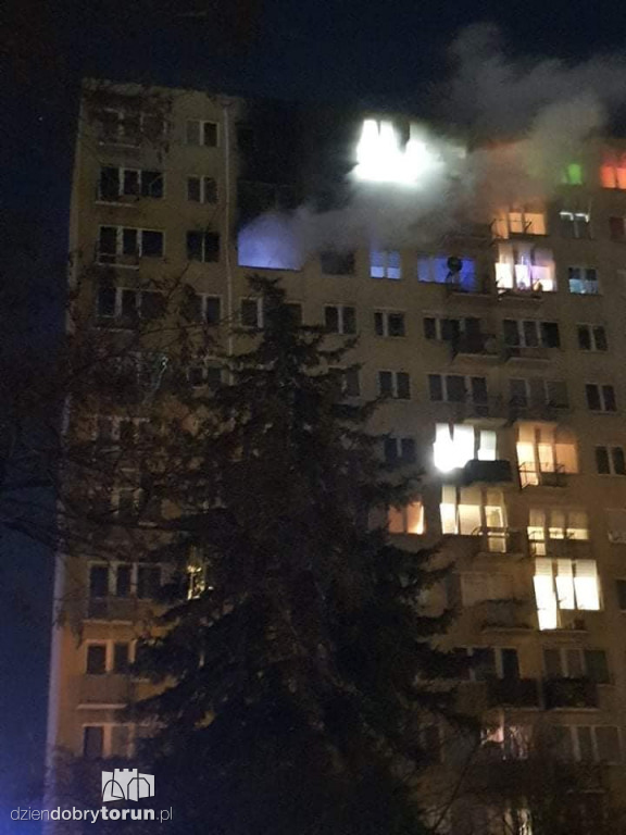 Pożar mieszkania w wieżowcu przy Gagarina