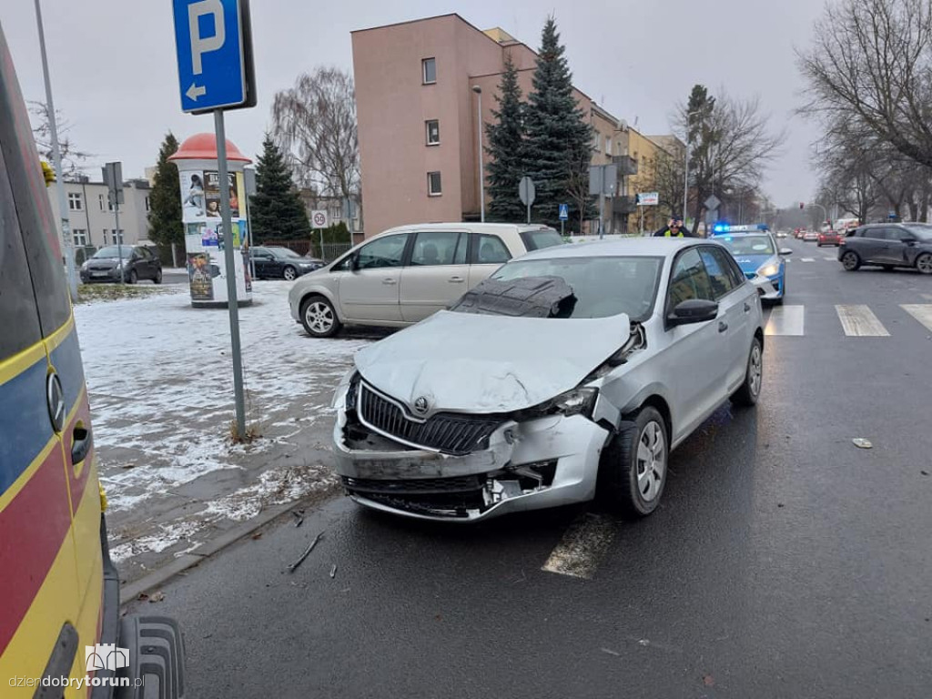 Kolizja przy ul. Reja w Toruniu