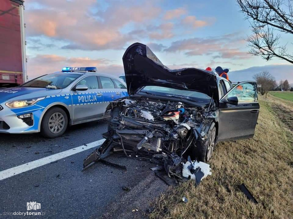 Grzywna k. Torunia: zderzenie trzech aut
