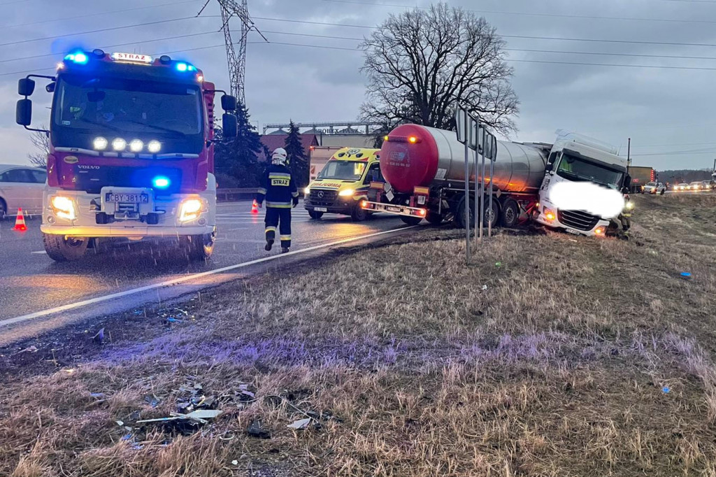 Wypadek na DK 10 w pobliżu Torunia
