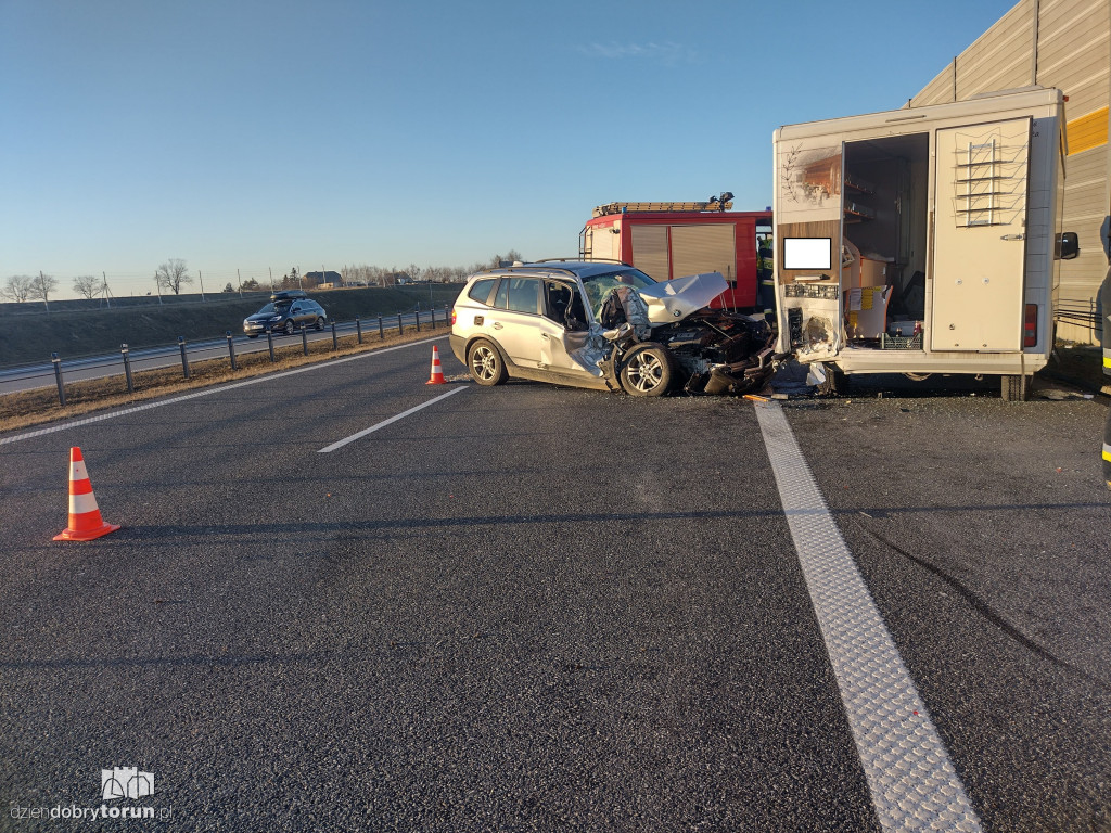 Groźne zderzenie na A1 pod Toruniem