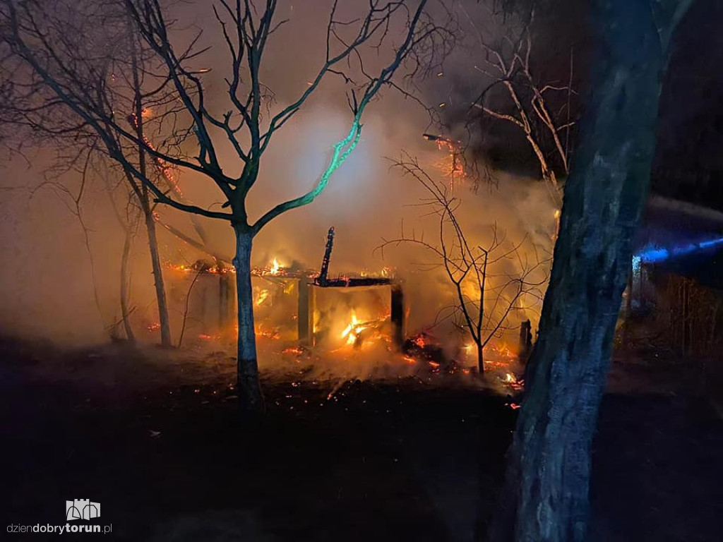 Nocny pożar w Toruniu