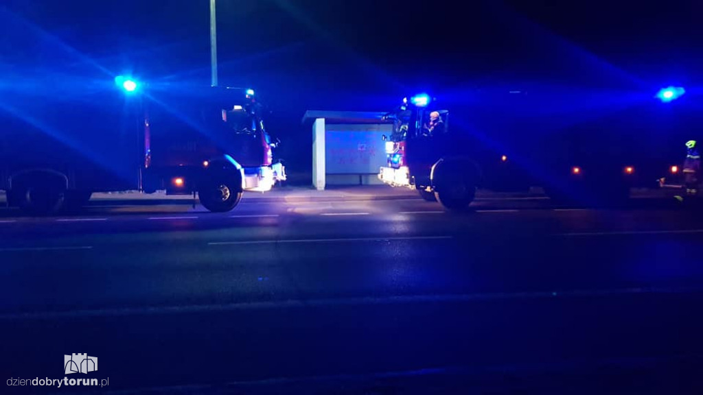 Pożar trawy niedaleko Torunia