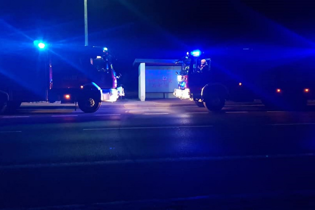 Pożar trawy niedaleko Torunia