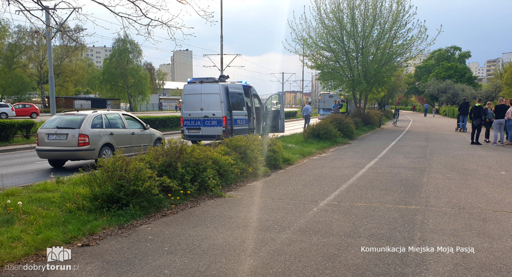 Kolizja rowerzystów na Skarpie