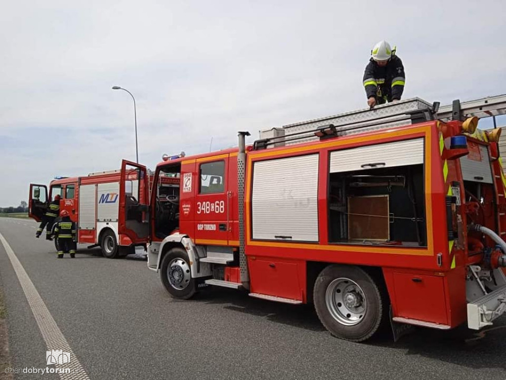 Na A1 pod Toruniem spłonęło auto! [FOTO]