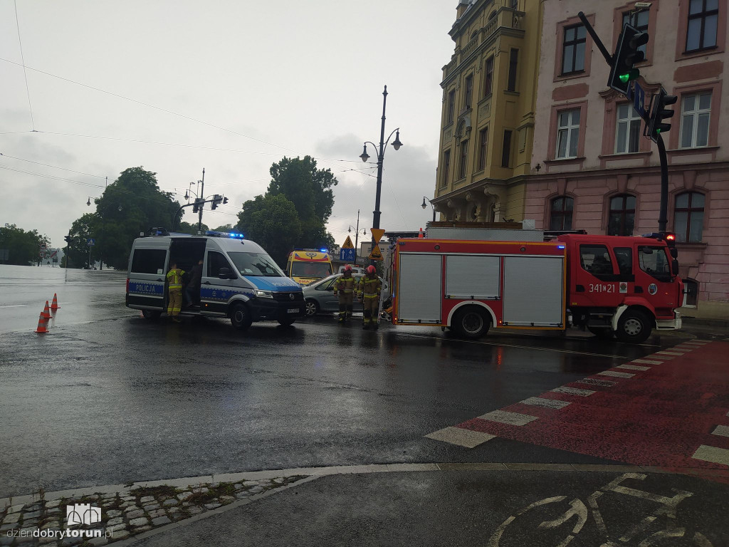 Kolizja przy Warszawskiej w Toruniu