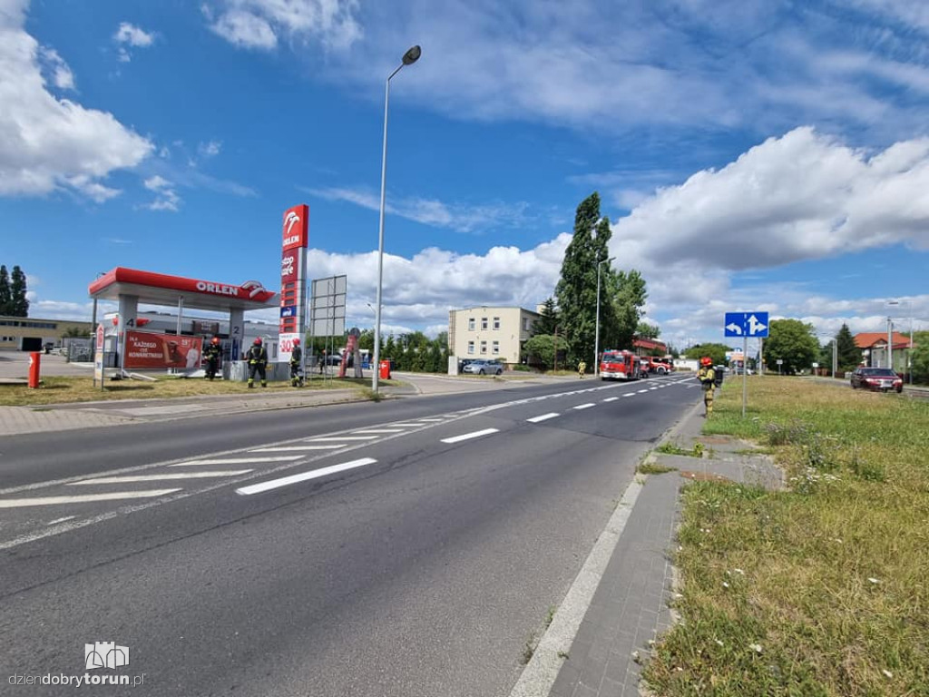 Wypadek na stacji paliw w Toruniu