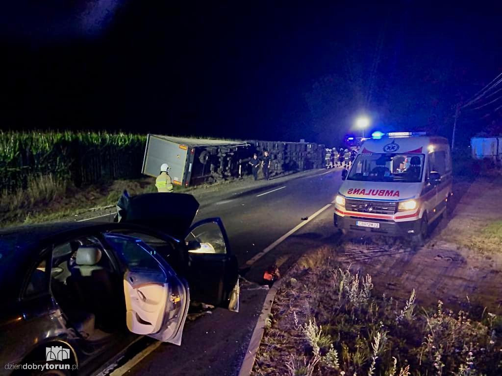 Wypadek na DK15 w pobliżu Torunia