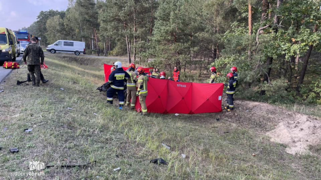 Wypadek na DK10 w Przyłubiu