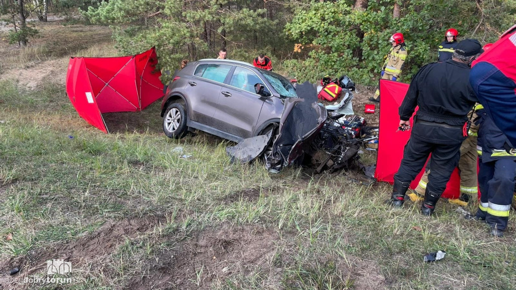 Wypadek na DK10 w Przyłubiu