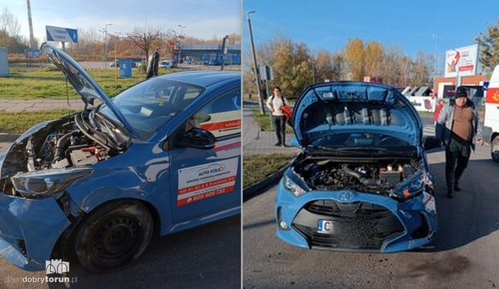 Kolizja na ruchliwym skrzyżowaniu w Toruniu