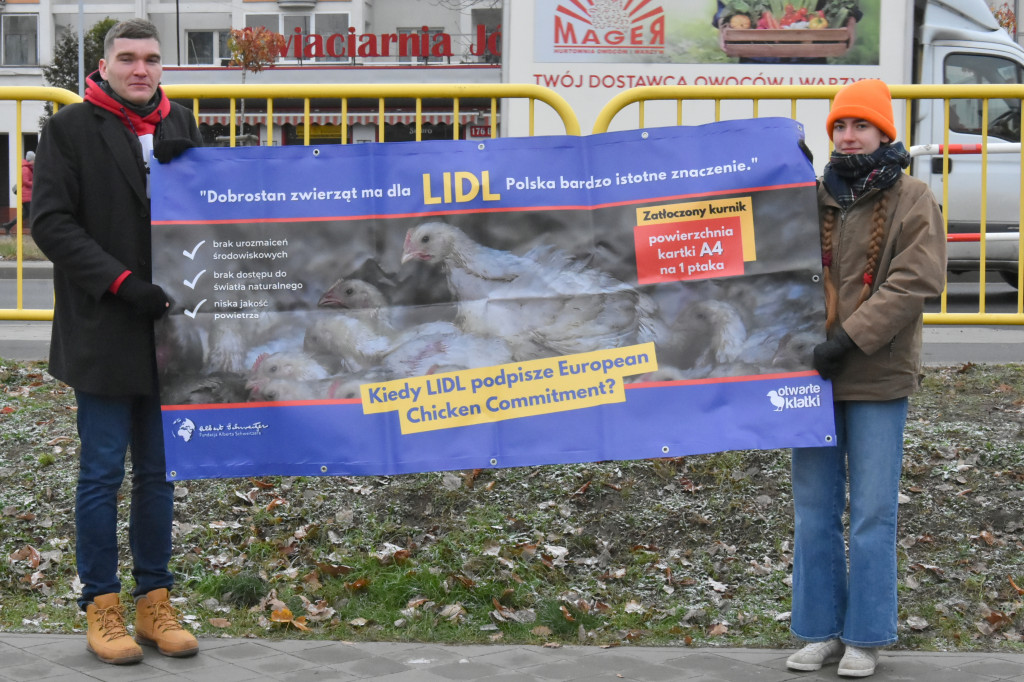 Pikieta pod supermarketem Lidl w Toruniu
