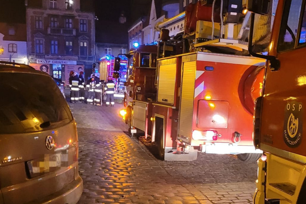 Pożar sadzy przy ul. Rynek w Chełmży