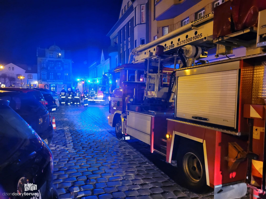 Pożar sadzy przy ul. Rynek w Chełmży
