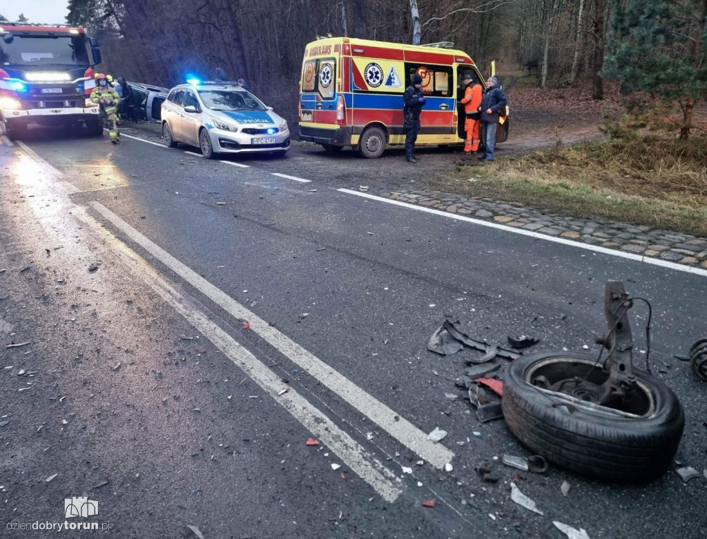 Wypadek na DK 15 w Suchatówce