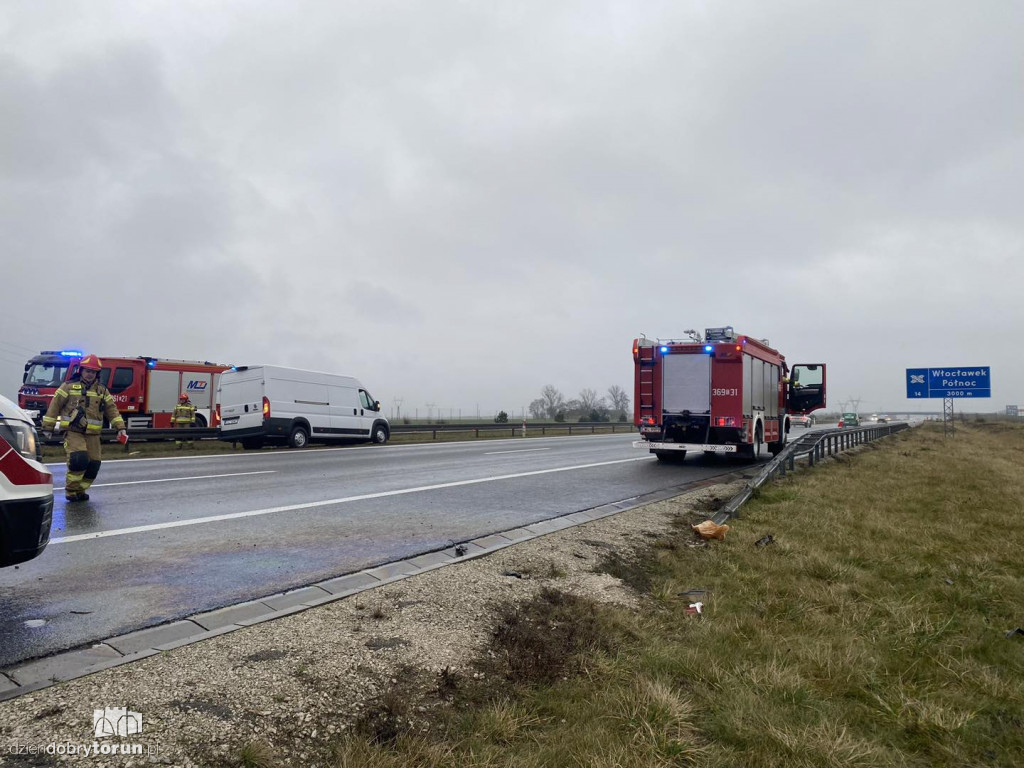 Wypadek na A1 za Toruniem