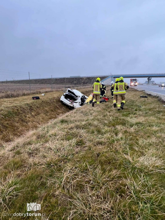 Wypadek na A1 za Toruniem