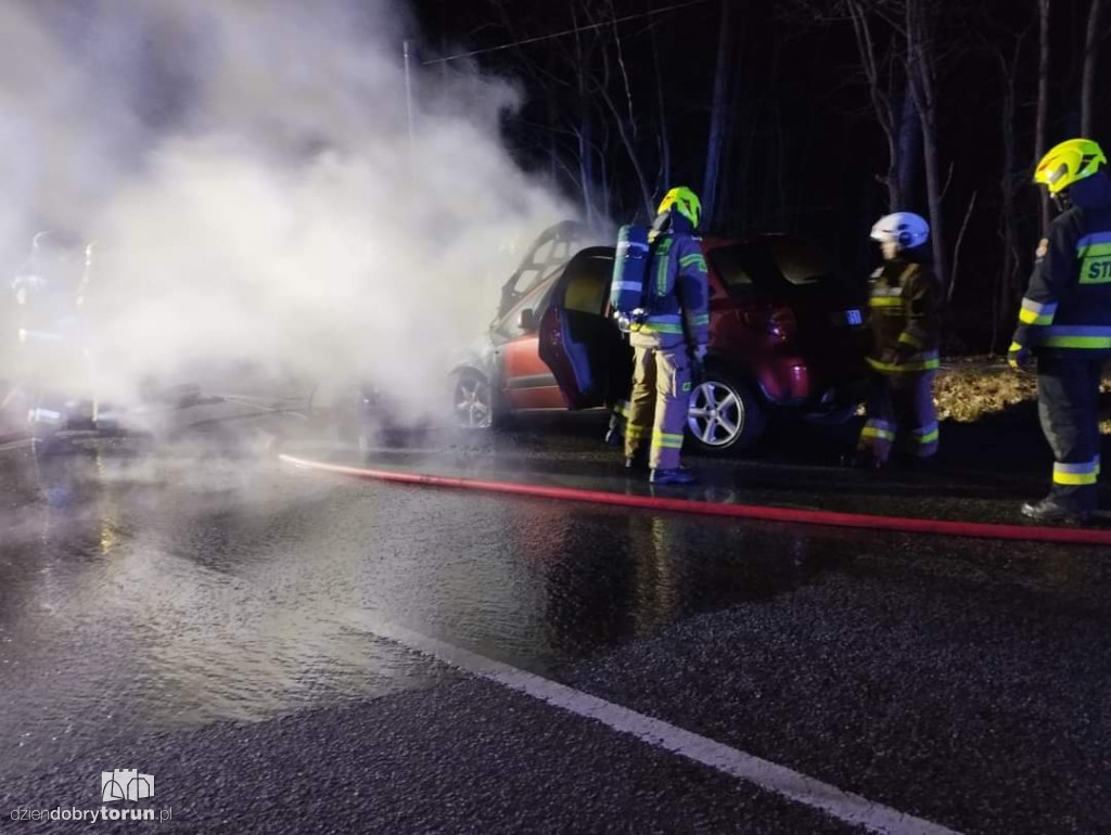 Pożar na DK 10 w powiecie toruńskim